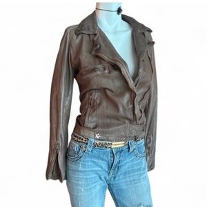 S.W.O.R.D Gold Limited Edition Italian Lamb Leather Moto Jacket – Size Small